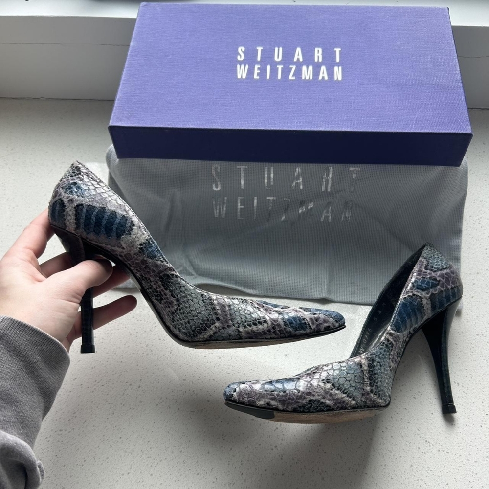 Stuart Weitzman Multi Snakeskin Pointed Toe Stile… - image 2